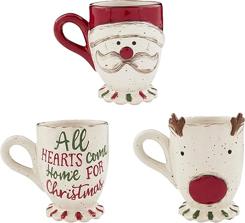 Miniatura 2 de Mud Pie, Reindeer Farm - Taza de pedestal navideña de granja, 16 onzas, 1 unidad (paquete de 1)