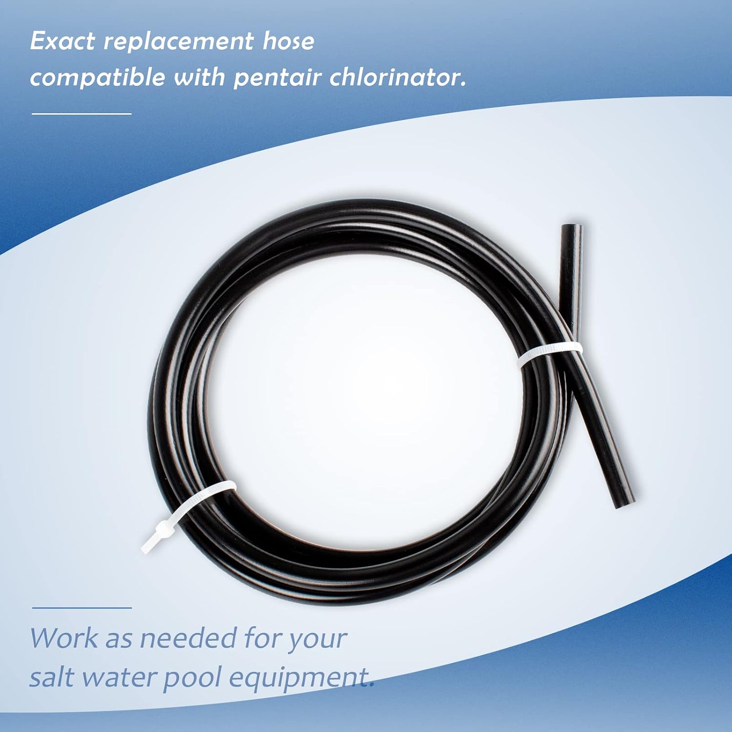 R172023 8-Feet Tubing Replacement - for Pentair Rainbow Chlorinator Automatic Chlorine/Bromine Pool and Spa Feeder Models 300, 302 Black