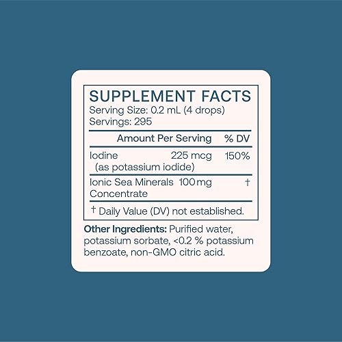 Miniatura 4 de BodyBio - Yodo líquido para la salud de la tiroides - Suplemento de yodo concentrado puro y de alta absorción, 2 oz