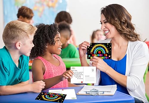 Miniatura 3 de WhatSign Postales de bienvenida a jardín de infantes para estudiantes, postales de regreso a clases, 30 postales de bienvenida a nuestra clase,