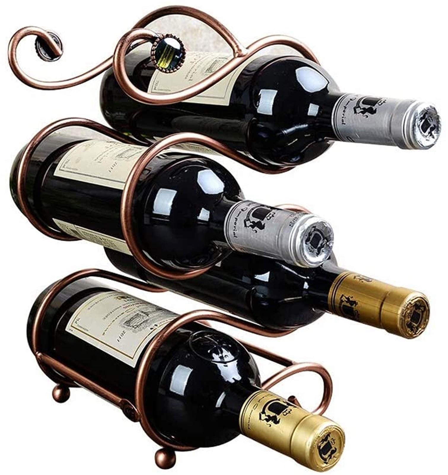 Porte-bouteille double S en bronze idée cadeau originale pour amateurs de vin