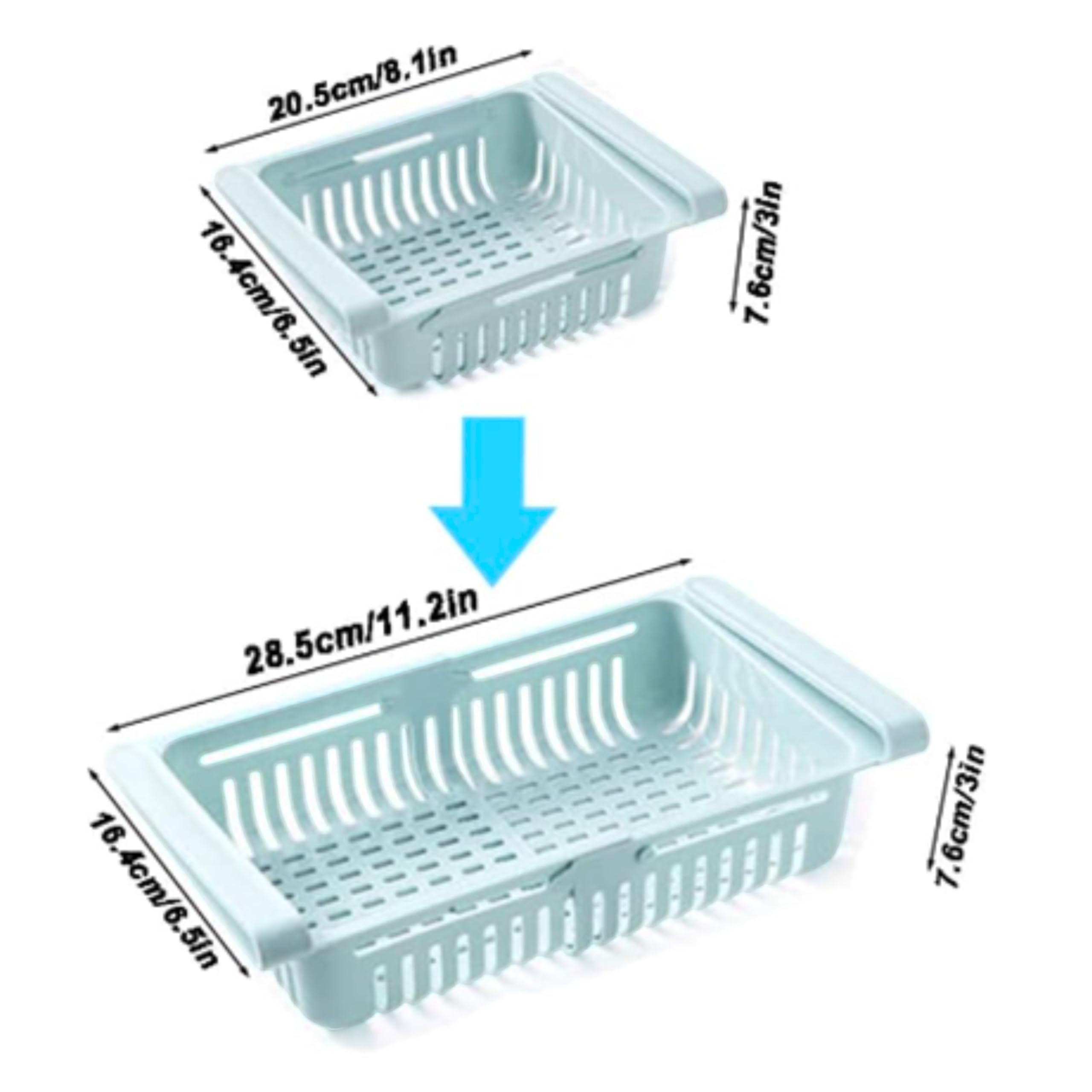 Pack 4 unid - Cesto colgante - Almacenamiento en neveras - Contenedores de almacenamiento - Organizador de nevera - Cestas colgantes para refrigerador - Organizador de alimentos Frescos.