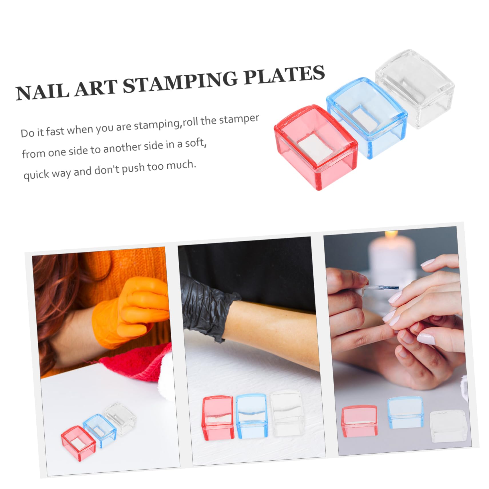 FOMIYES 15 Juegos De Estampado De Uñas Transparente Estampador Transparente Para Uñas Arte Para Uñas DIY Estampadores De Uñas Kit De Esmalte De Uñas De Gel Manicura De Uñas Francesa