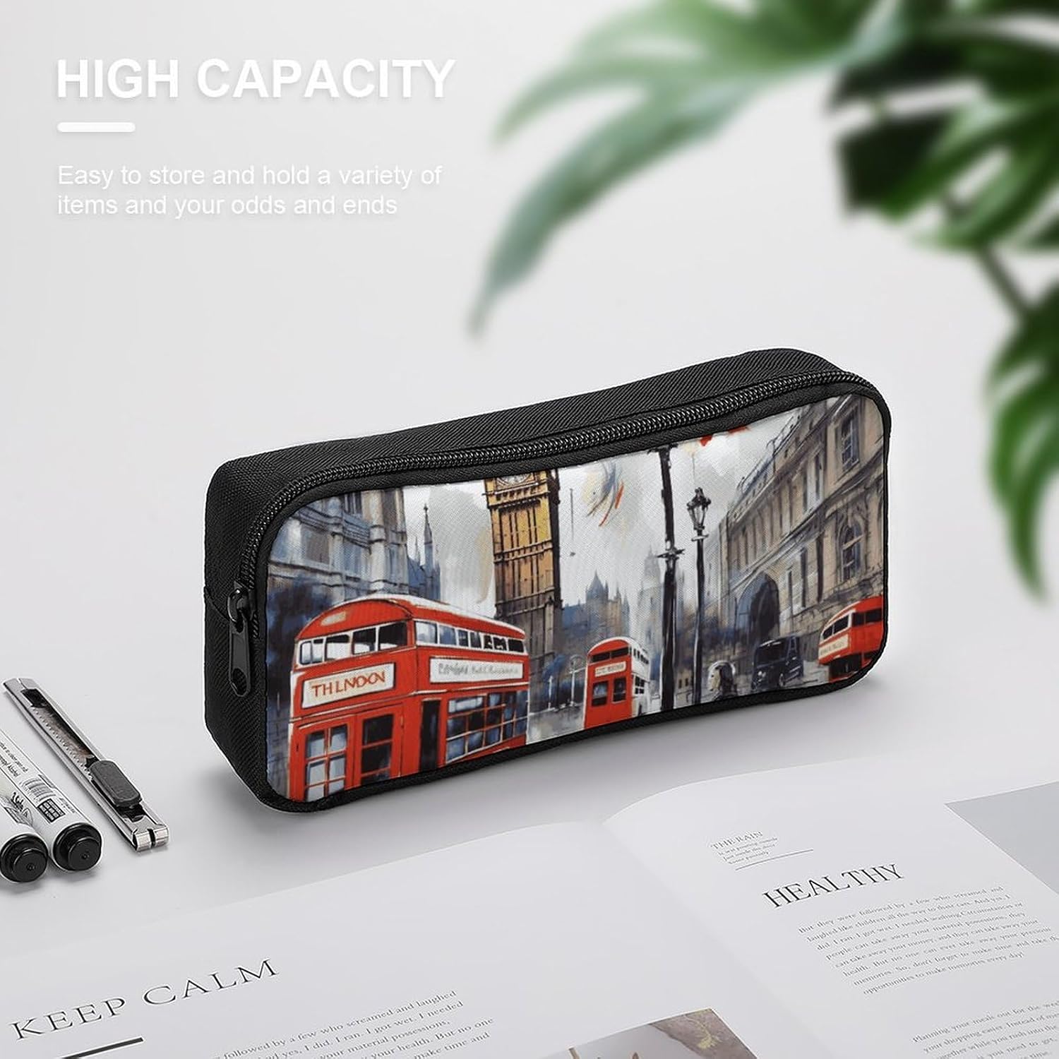 Lightweight London Pencil Pouch with Metal Zipper image 4