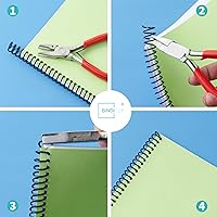 Vista 5 de Binditek 100 Pack Plastic Spiral Binding Coils, 14mm(9/16"), 115 Sheet Capacity, 4:1 Pitch, Black, 48 Loops, for Students and Coworkers