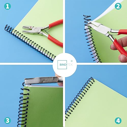 Miniatura 5 de Binditek Paquete de 30 bobinas de encuadernación en espiral de metal, espirales de encuadernación de 0.472 in (12 pulgadas), capacidad de 75 hojas,