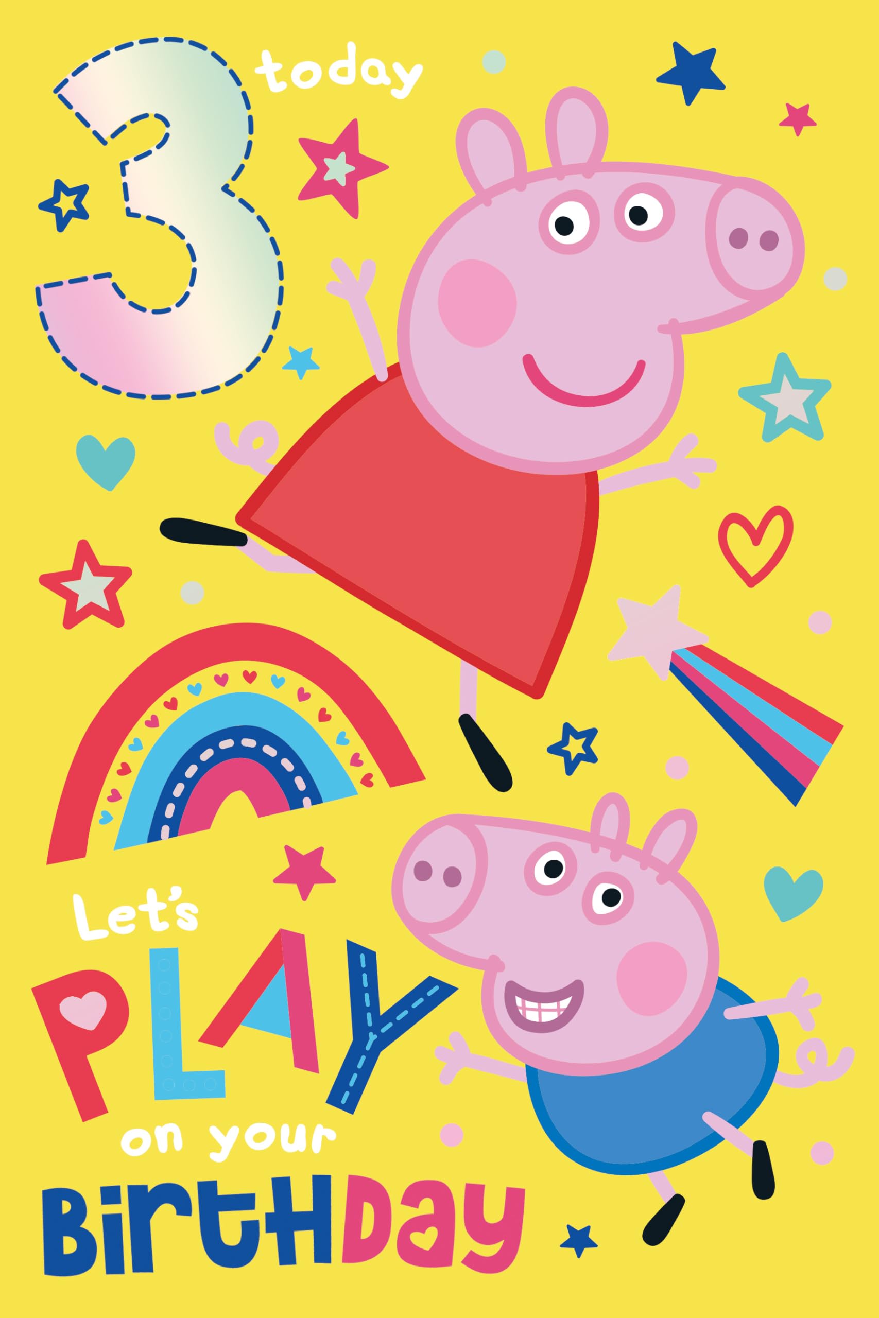 Danilo Promotions Ltd Peppa Pig Birthday Card, Age 3