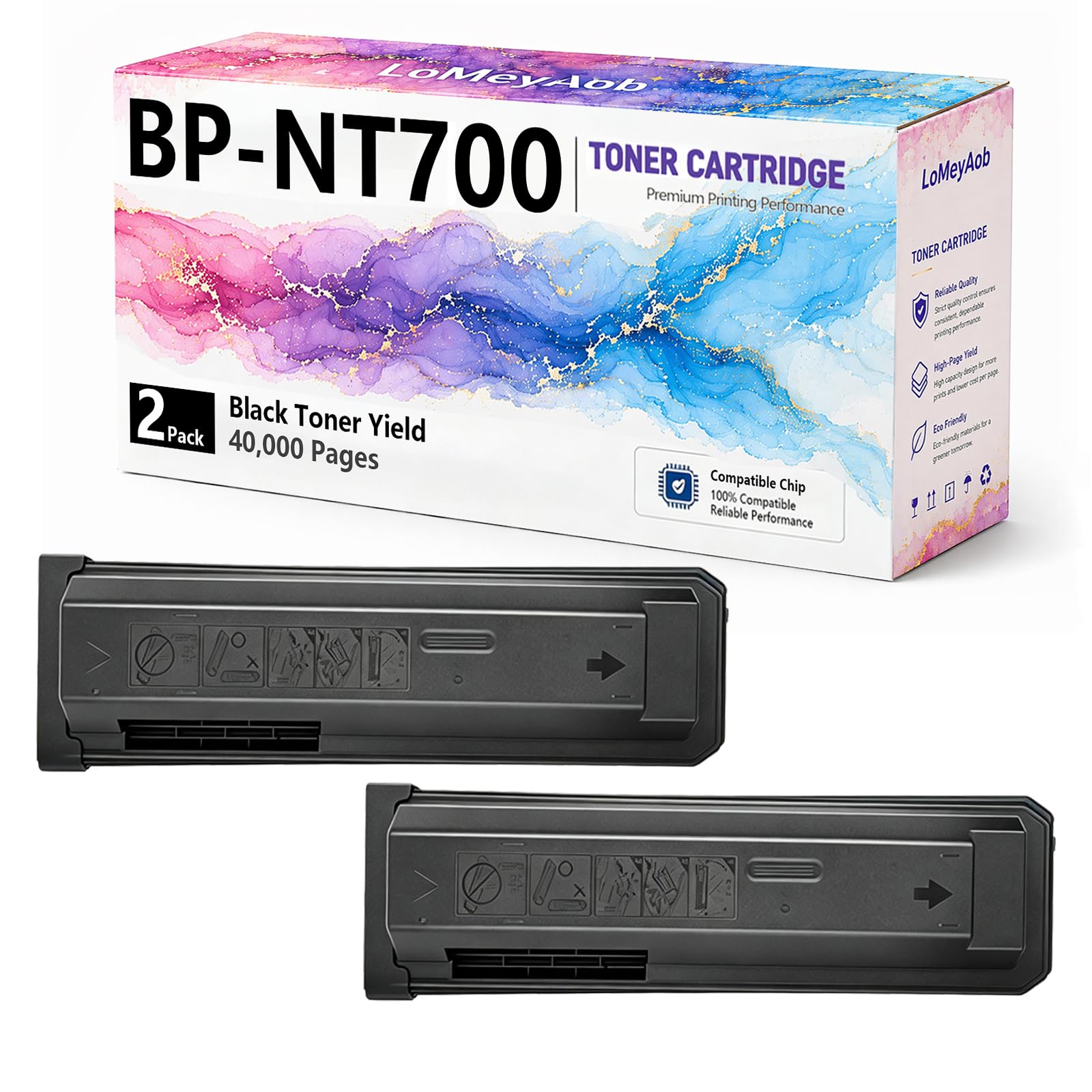 Cartuccia di toner BP-NT700, sostituzione nera ad alta resa per la stampante Sharp LaserJet BP-50M26 50M31 50M36 50M45 50M55 50M65 70M31 70M36 70M45, stampe ad alta velocità ,2Pack