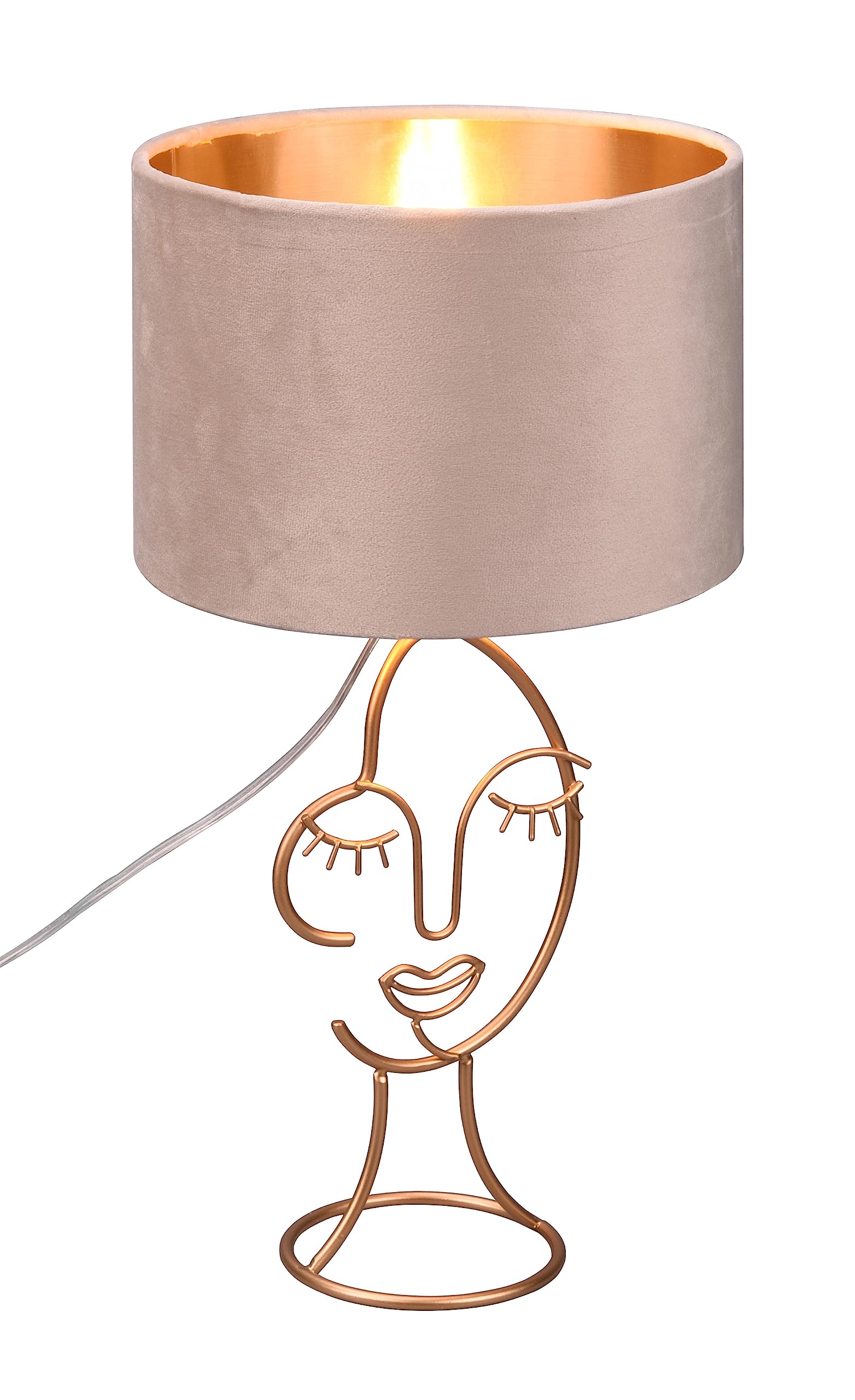 Reality, Lampa stołowa, Mary 1xE27, max.60,0 W Tkanina, beżowy, Korpus: Metal, beżowy Ø:24,0cm, H:45,5cm Przełącznik kabla, IP20,bez podświetlenia