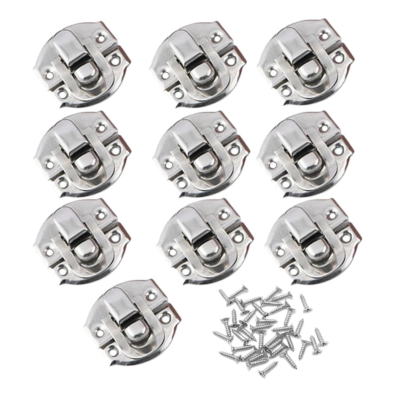 Zyagh Silver 20Pcs Treasure Box Clasps Iron Wooden Case Toggle-Latch Suitcase Hasp Retro Small Buckle Hardware Accessories(Silver)
