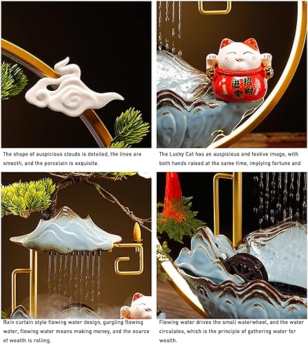 Miniatura 4 de Fuente de mesa de la suerte, adornos chinos de aromaterapia, lámpara de estufa de aromaterapia, decoración del hogar, regalo de apertura de