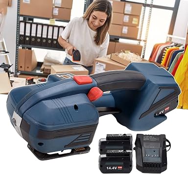 Electric Packing Machine & Strapping Machine | Automatic Welding Strapping Tool with LCD Screen Tool Portable Baler for 250-350 PP PET Straps | 4.0A/h Battery Powered Strapper,002