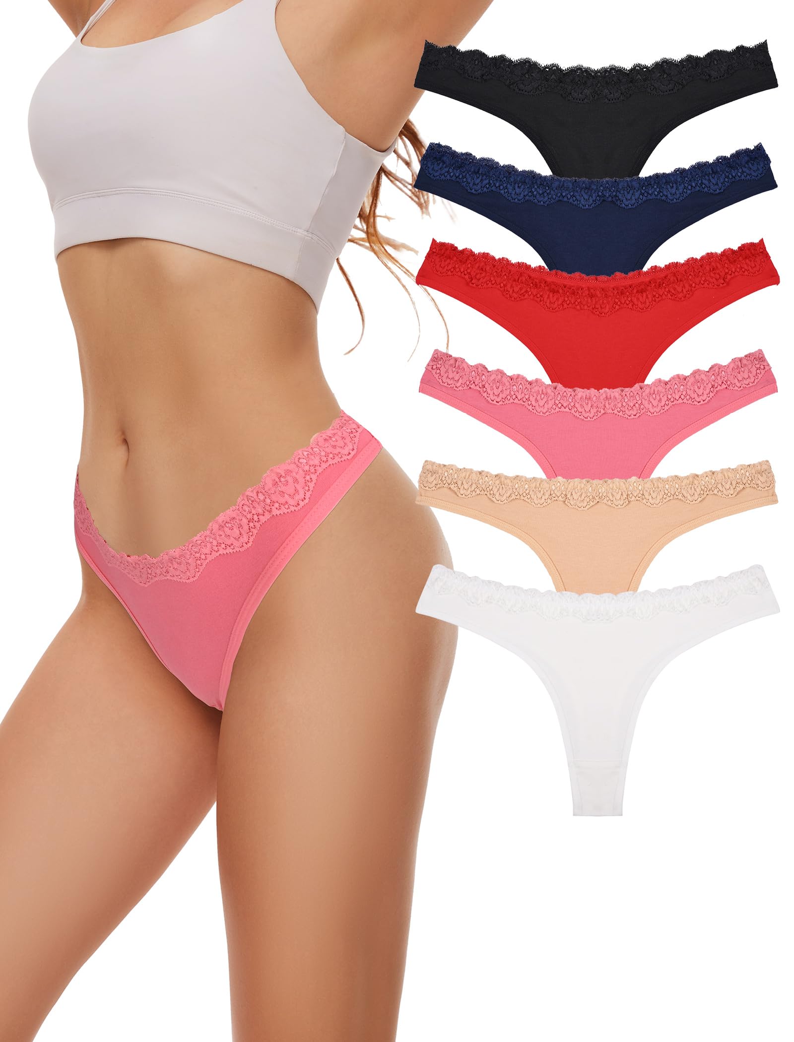 Evolyline Baumwolle Tanga Damen String Damen Baumwolle Tanga Set Strings & Tangas Unterhosen Slip Unterwäsche für Frauen Mehrpack Atmungsaktiv Panties