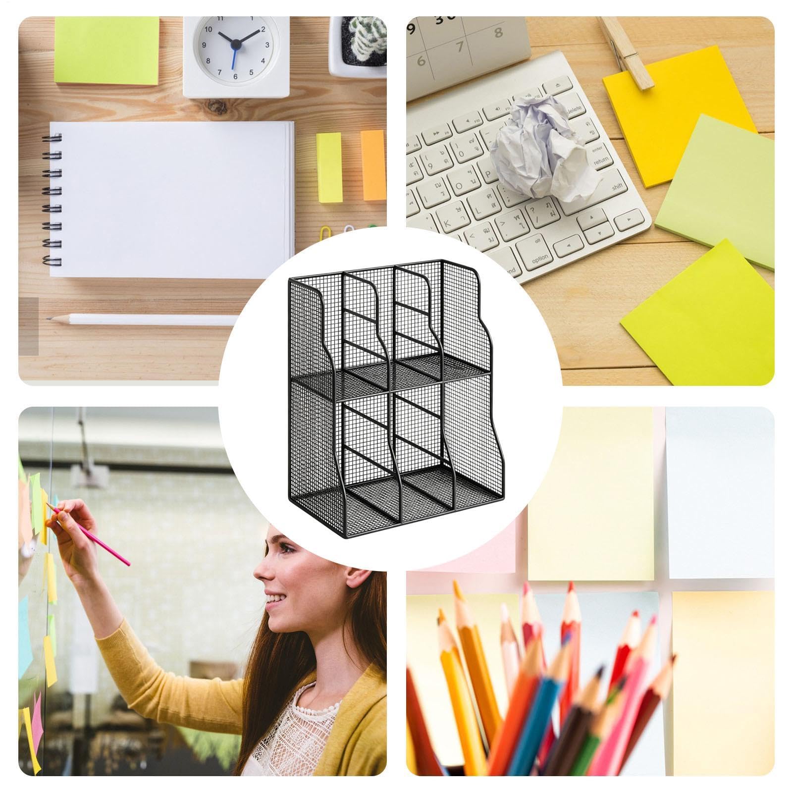 Organizer da scrivania a doppio livello | Libreria da scrivania, organizer per posta, quaderni, raccoglitori, documenti, casa, scuola, ufficio, aula