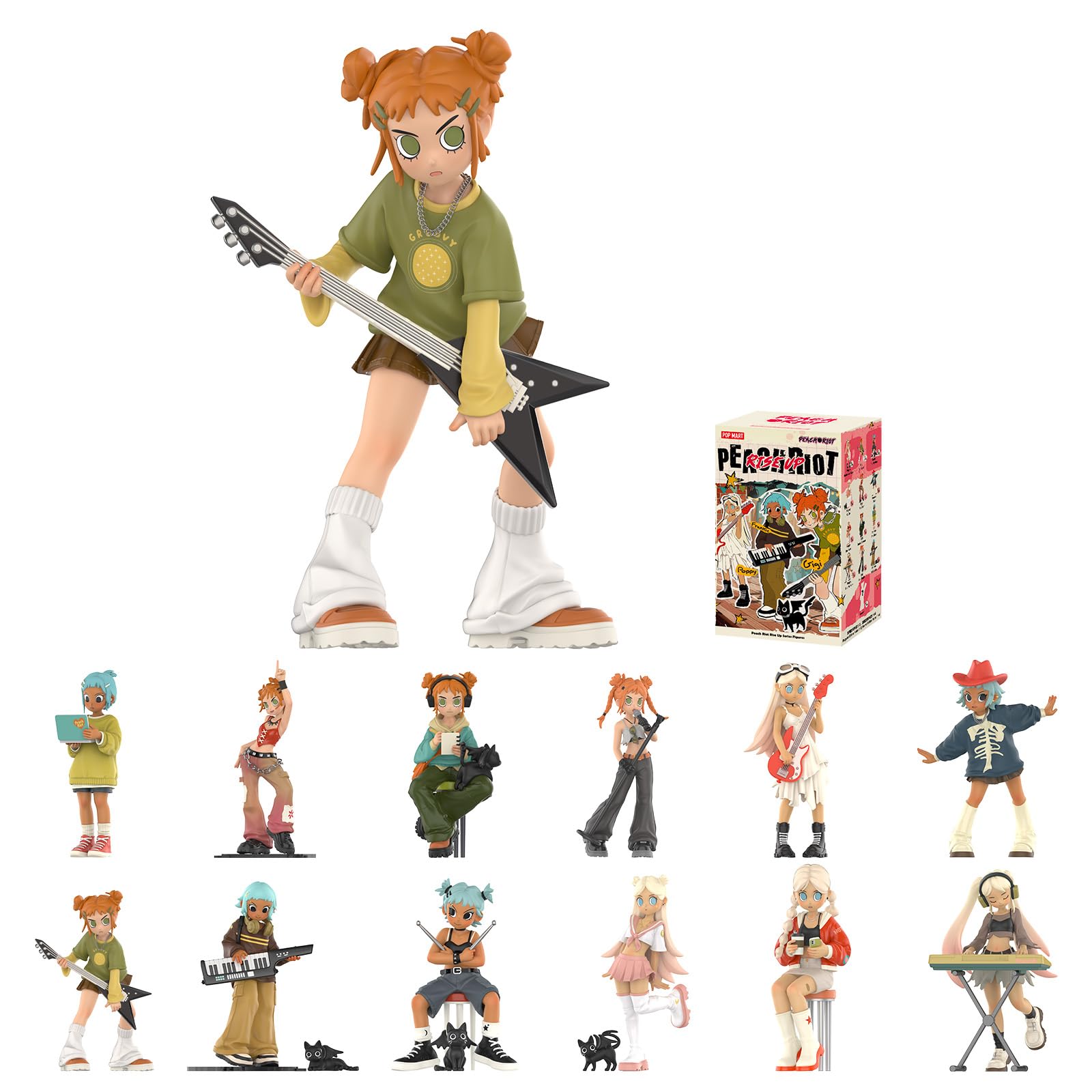 POP MART Peach Riot Rise-Up Series Figure, Peach Riot Blind Box Figure, Random Design Action Figure Collector Toy Home Decoration, Holiday Birthday Gift for Boys and Girls, Single Box