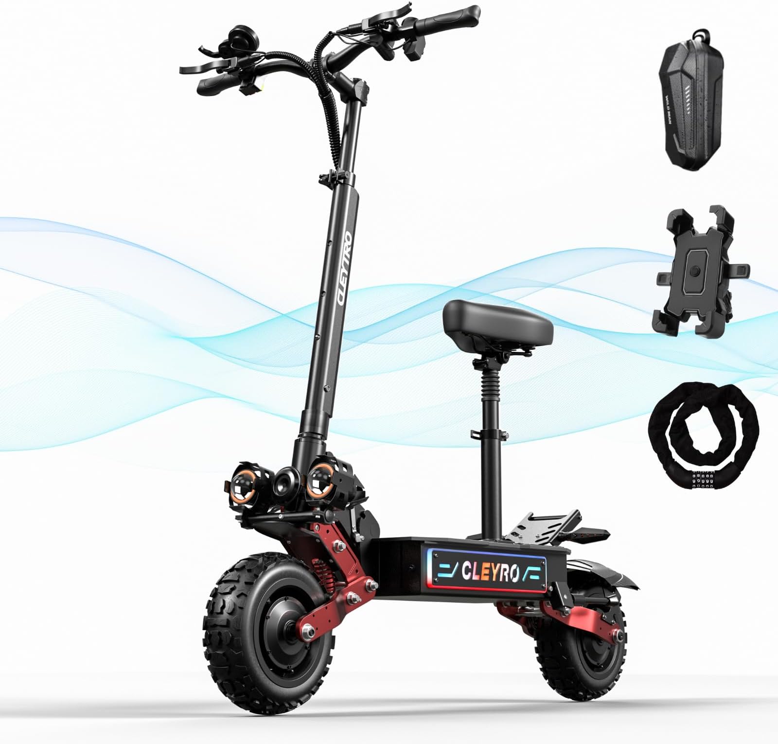 Adult Electric Scooter, 6000W Motor 60V33AH Battery 50mph 60 Miles Max Range Full Suspension Hydraulic Disc Brakes Commuter Electric Scooter