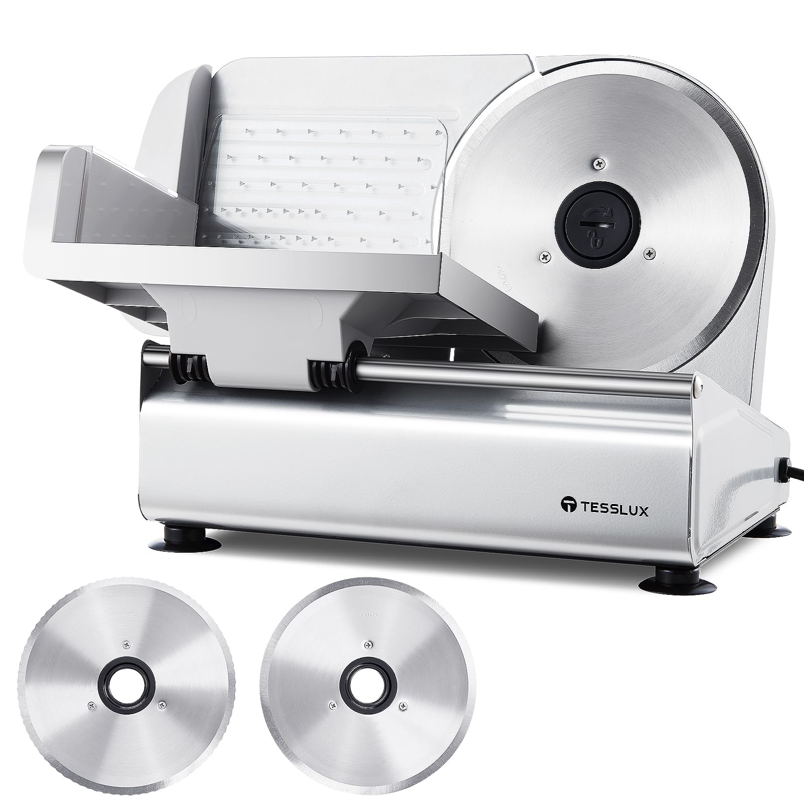Tesslux Meat Slicer - Electric Deli Slicer, 200W, Dual 7.5