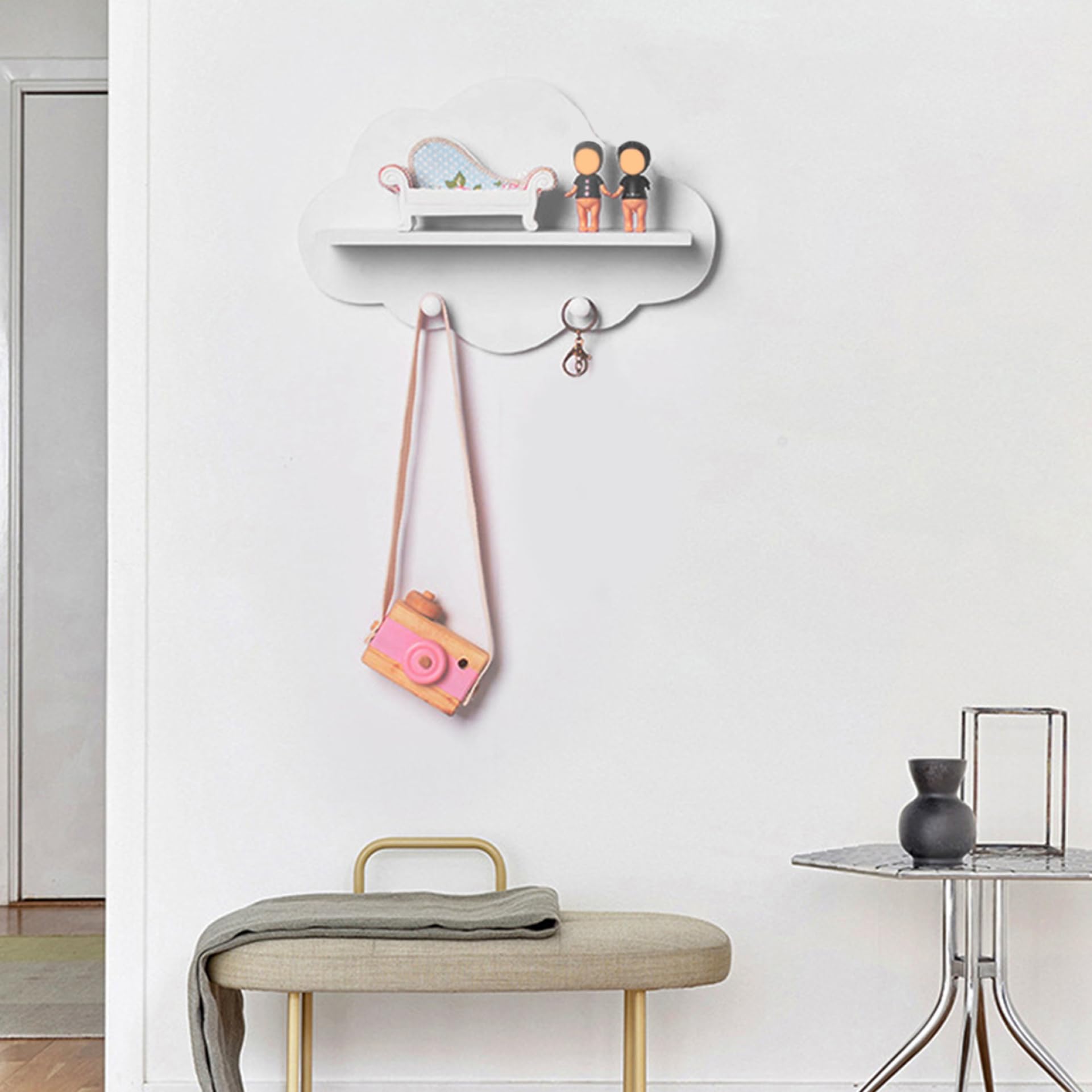 Estantes Nube 2Pcs Estante Nube Flotante para Habitación Infantil con Gancho para Guardería y Dormitorio Infantil Decoración de Habitación Nube Estantería de Almacenaje Decoración de Habitación Nube