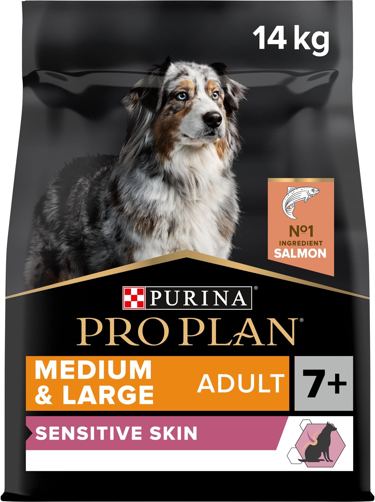 Opti Derma Medium & Large Adult Sensitive Skin 7+ Salmon Dog Dry Food - 14KG