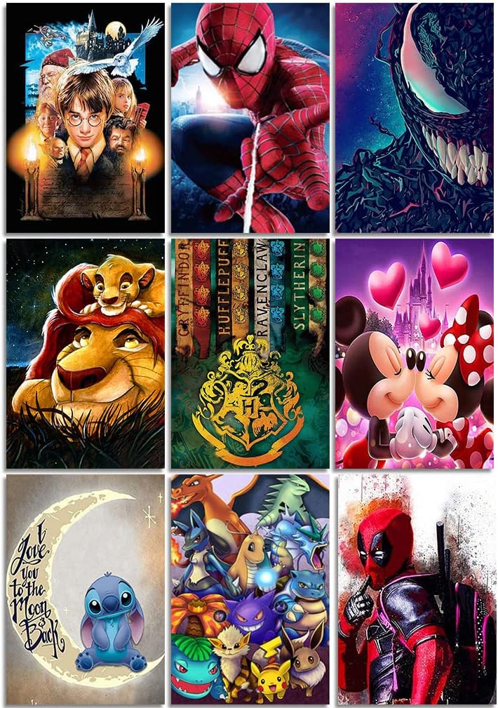 9 Pack Diamond Painting Kits 5D Diamond Gem Art Kits Full Drill