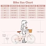 OLAKIDS Les enfants font du vélo, 12 14 16 18 20 Inch Petits enfants Vélo pour filles Garçons Âge 3-8 ans, Vélo pour enfants avec roues d'entraînement Panier de rotin amovible Siège et guidon réglable