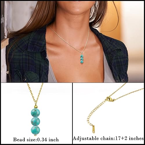 Miniatura 3 de SmileBelle Turquoise necklace for women western jewelry as mothers day gifts, turquoise jewelry as birthday gifts crystal necklace for girls as