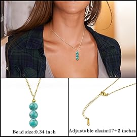 SmileBelle Turquoise Necklace for Women Western Jewelry as Mothers Day Gifts, Turquoise Jewelry as Birthday Gifts for Girls Crystal Necklace as Natural Stone Spiritual Present as Christmas Gifts
