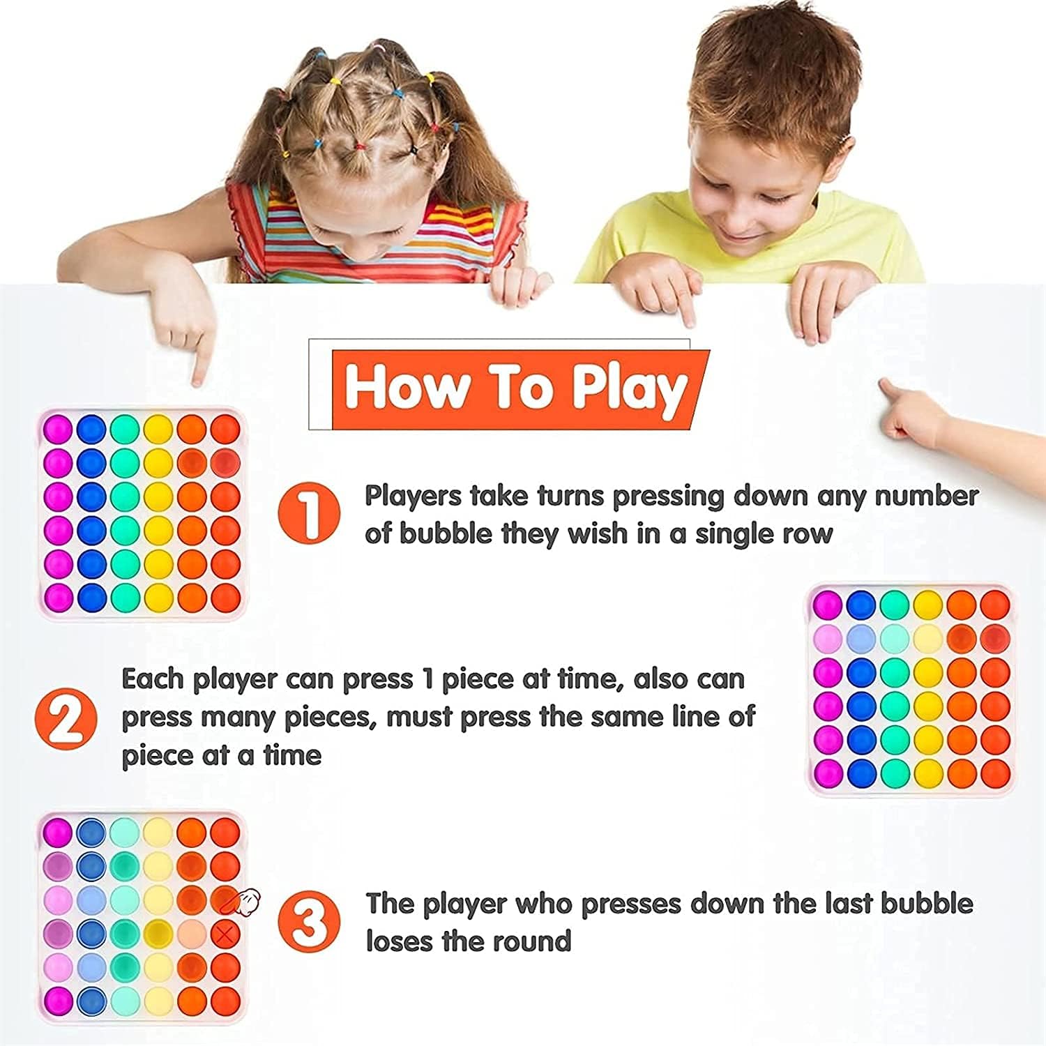 2 Pack Fidget Popper Toy By FidgetGenie UPGRADED Poppets Stress Toy