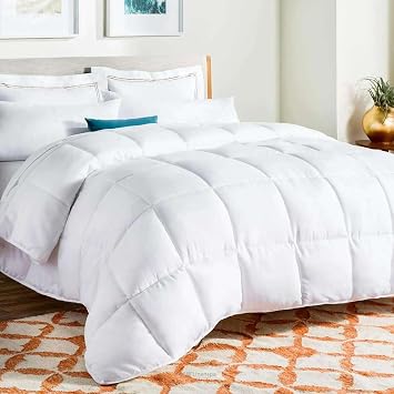 SlumberWell Queen Size All Season Down Alternative Comforter, Lightweight Microfiber, White