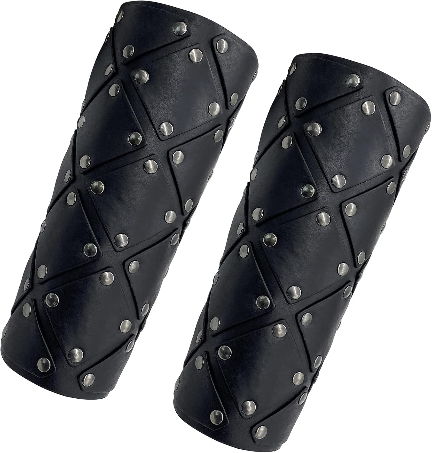 HiiFeuer Medieval Brigandine Arm Guards, Mercenary Faux Leather Gauntlet, Vintage Renaissance Knight Arm Bracers - Image 3