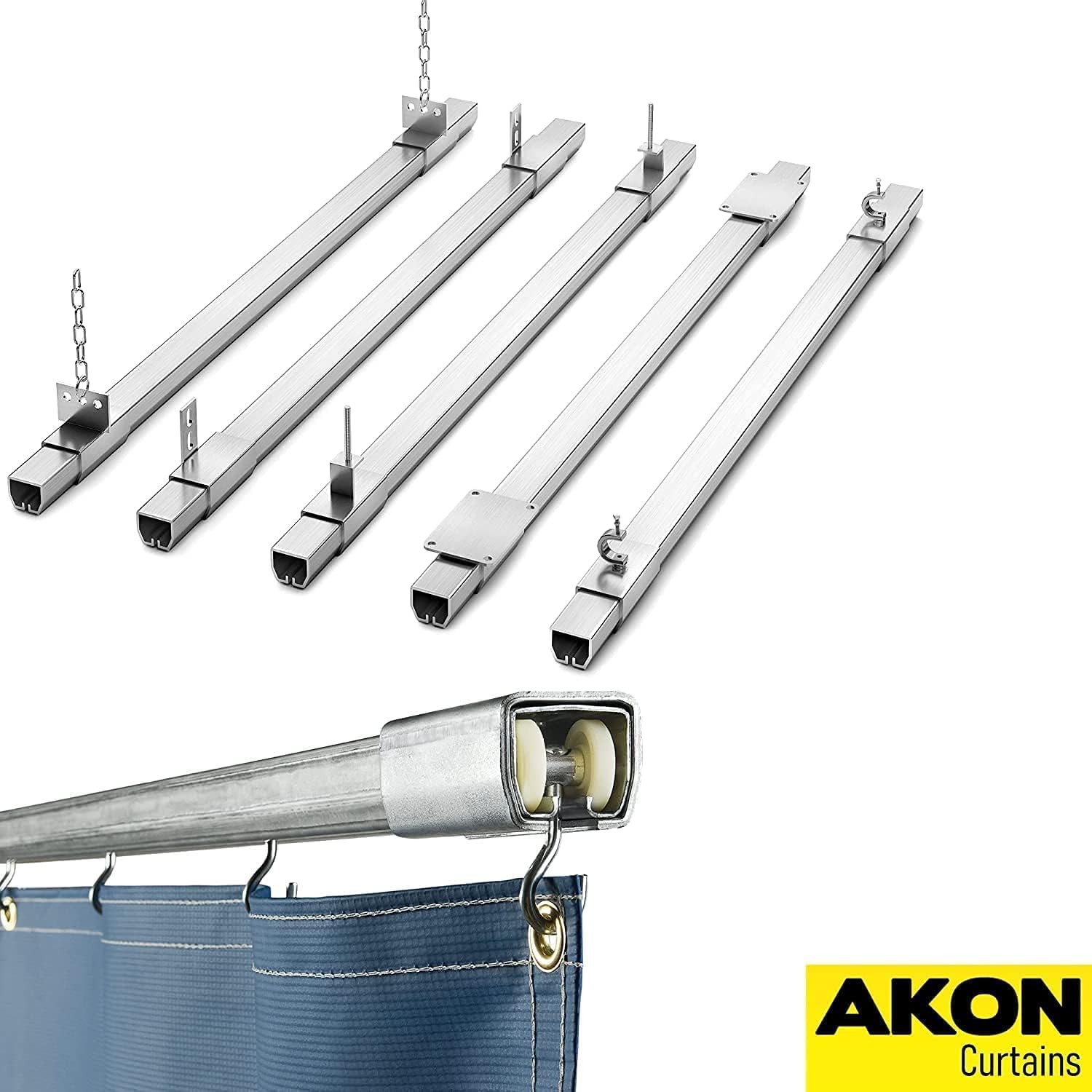 Outdoor Curtains on a Track | Partition Space Quickly | Curtain Track Included | Quick Rolling and Easy to Clean | Divide Work Areas Quickly