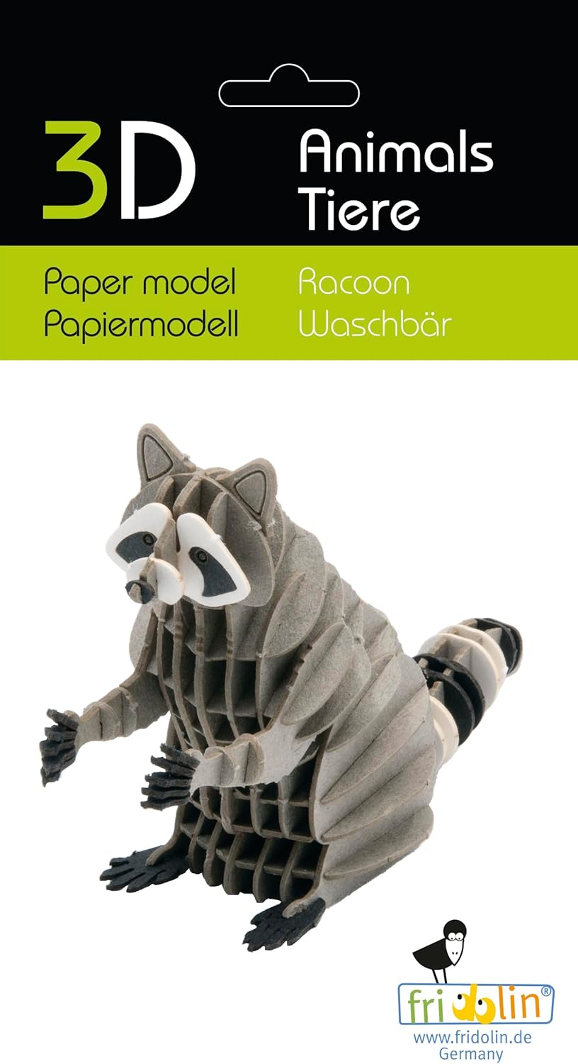 Fridolin 3D Paper Model - Raccoon