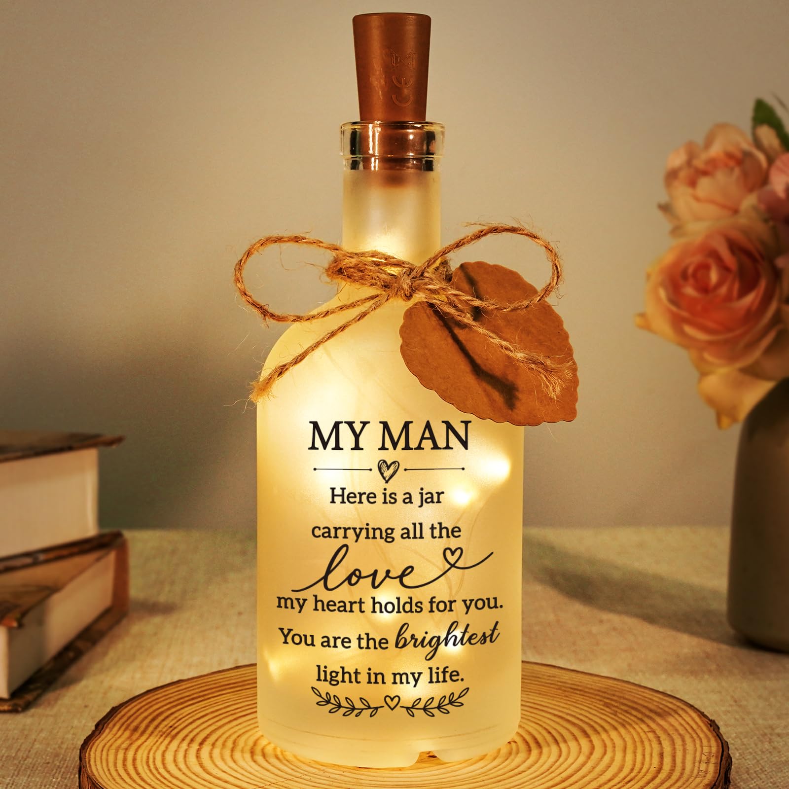 Gifts for Him Boyfriend Husband,Wedding Gift for Him LED Bottle Night Light