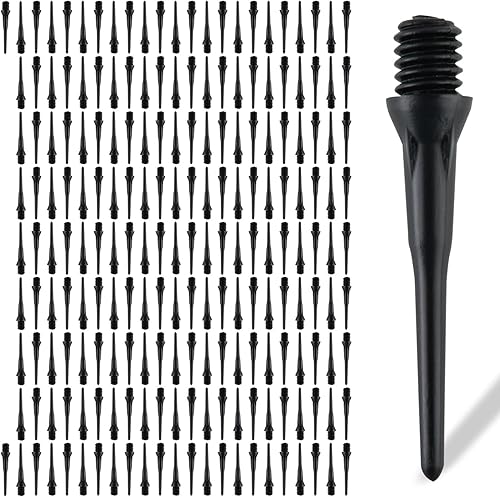 Puntos de dardos de punta de plástico de rosca 2BA Puntos de dardos suaves Accesorios de dardos de repuesto Negro