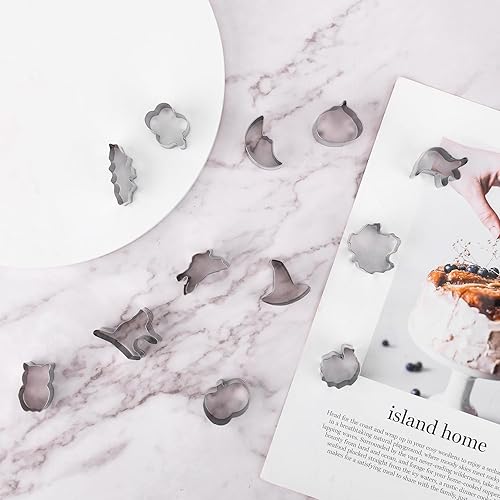 Miniatura 6 de Cortadores de galletas de Halloween, cortadores de galletas de Halloween, forma de calabaza, fantasma, bruja, sombrero de gato, molde para galletas,