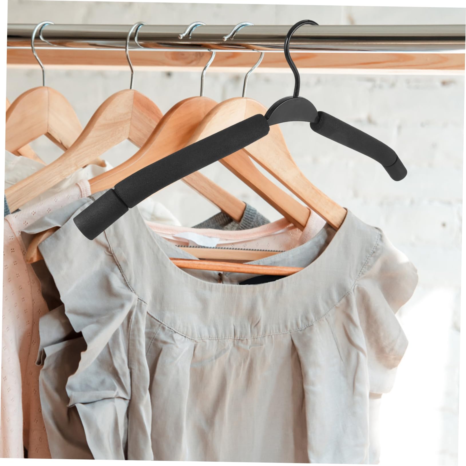Vaguelly Grucce per Pantaloni Facili da Usare Pinze Antiscivolo in Spugna Nera Set 10 per Organizzazione Guardaroba in Casa e Camera da Letto