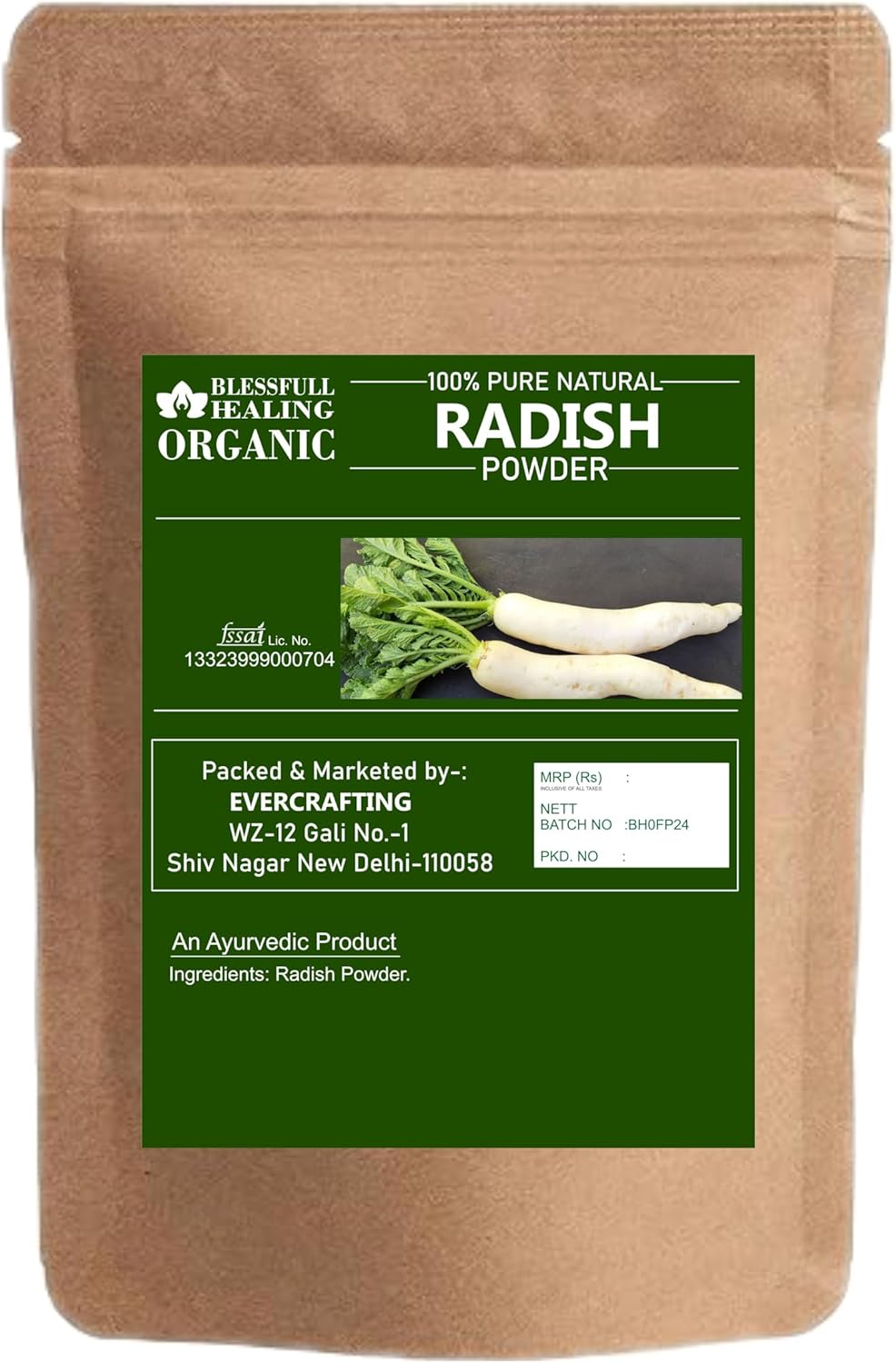 Blessfull Healing Organic Radish Powder 100% Pure Natural 200 Gram / 7.05 oz