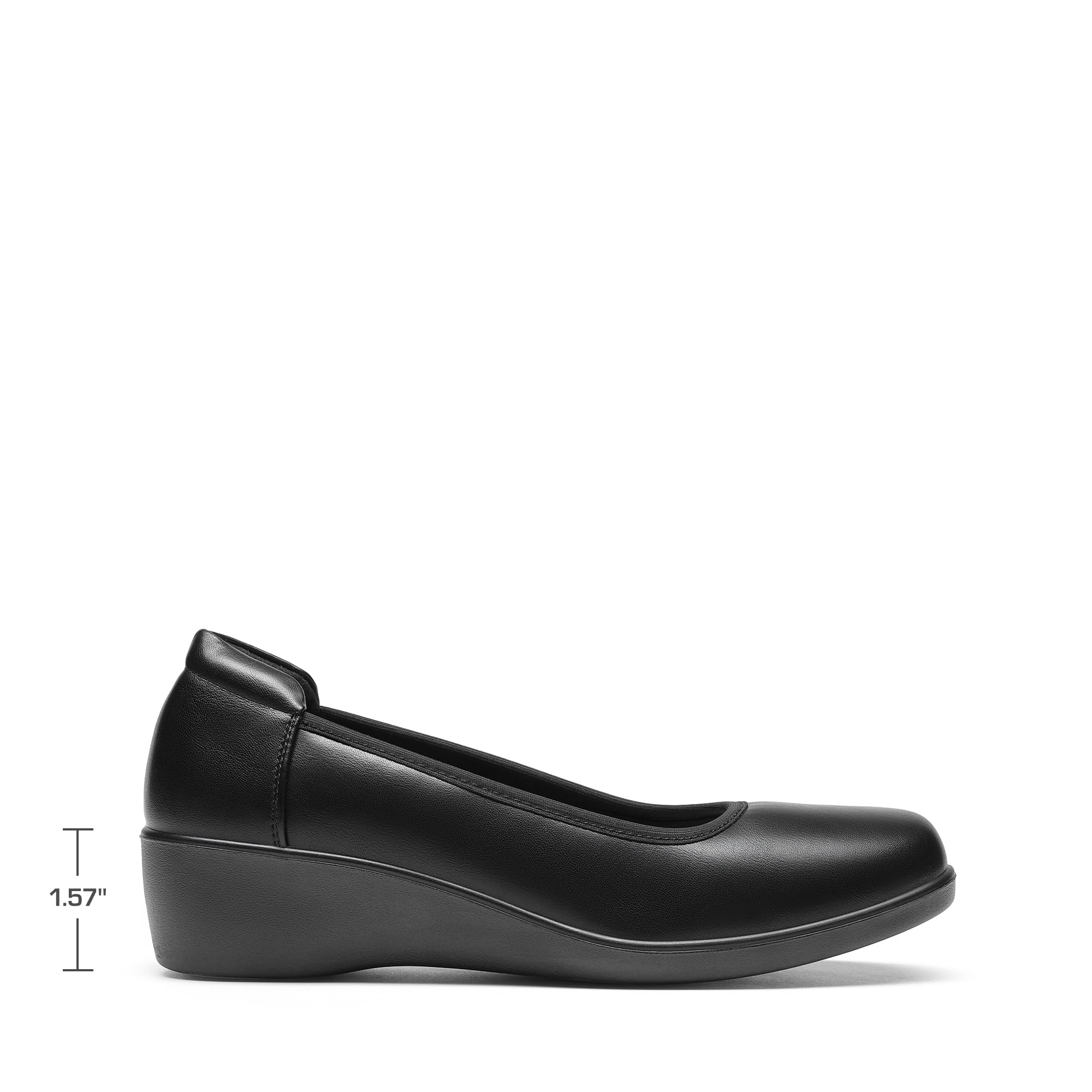 DREAM PAIRS Zapatos de tacón bajo para mujer, cómodos, sin cordones, puntera redonda, zapatos de trabajo para oficina y negocios