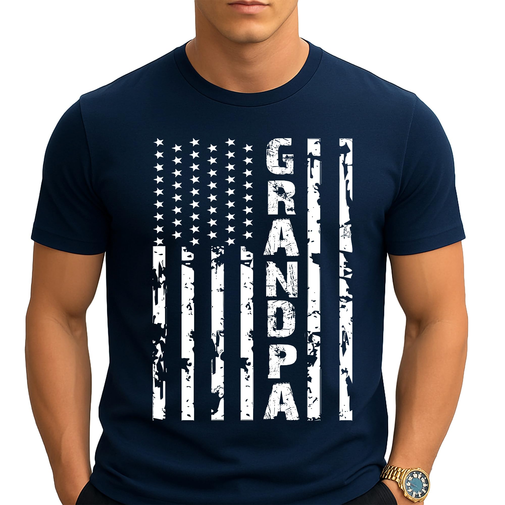 Kropsis Grandpa Vintage American Flag Men's T-Shirt