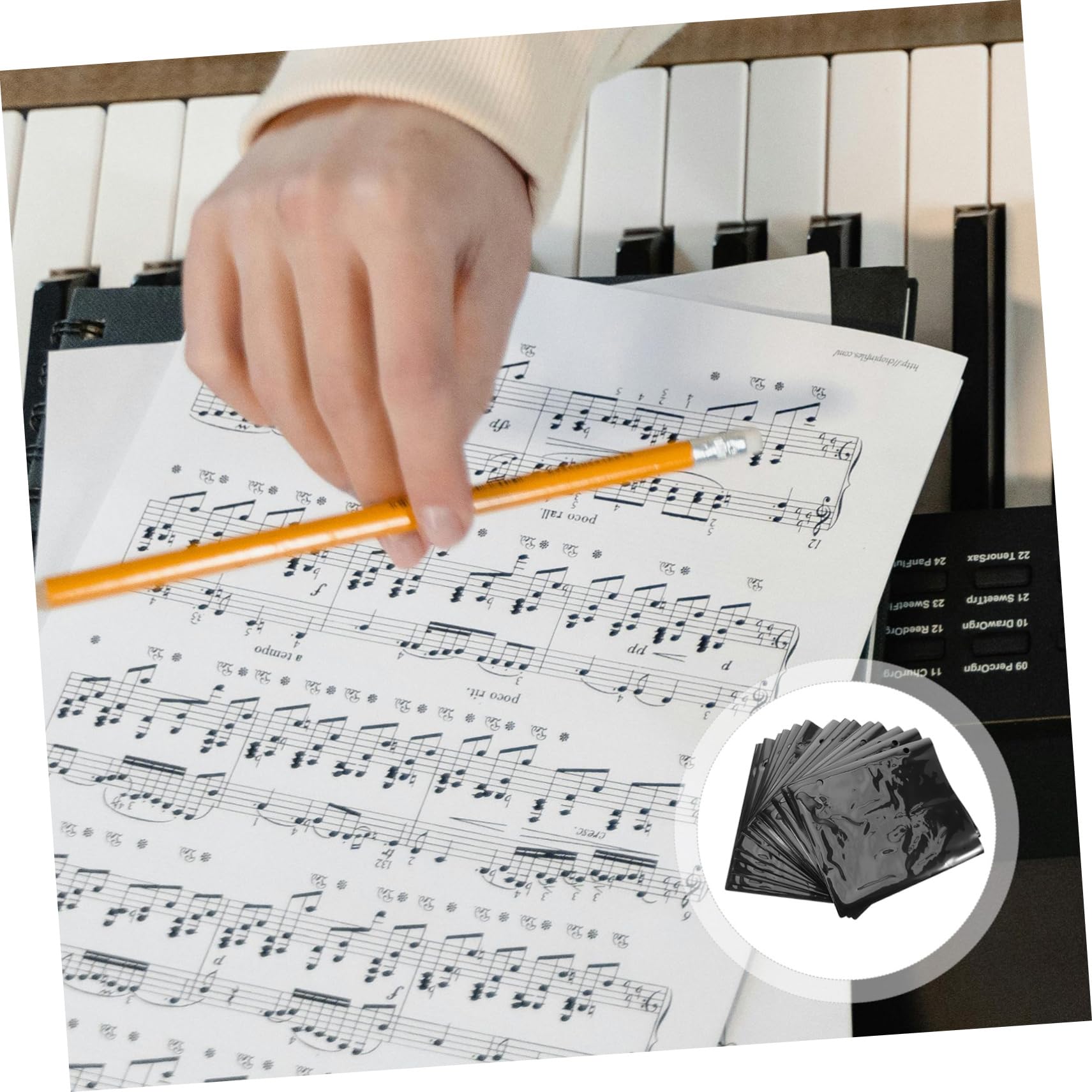 TOYANDONA 20 Stück Schwarze Pvc Notenordner mit 2-loch Design zur Organisierten Aufbewahrung von Musiknoten für Musiker bei Proben und Übungssitzungen
