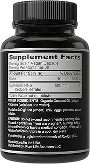 Hair Thickness Maximizer Men's & Women's Biotin, Clinically Proven Keratin Supplement Capsules (10000 Mcg)
