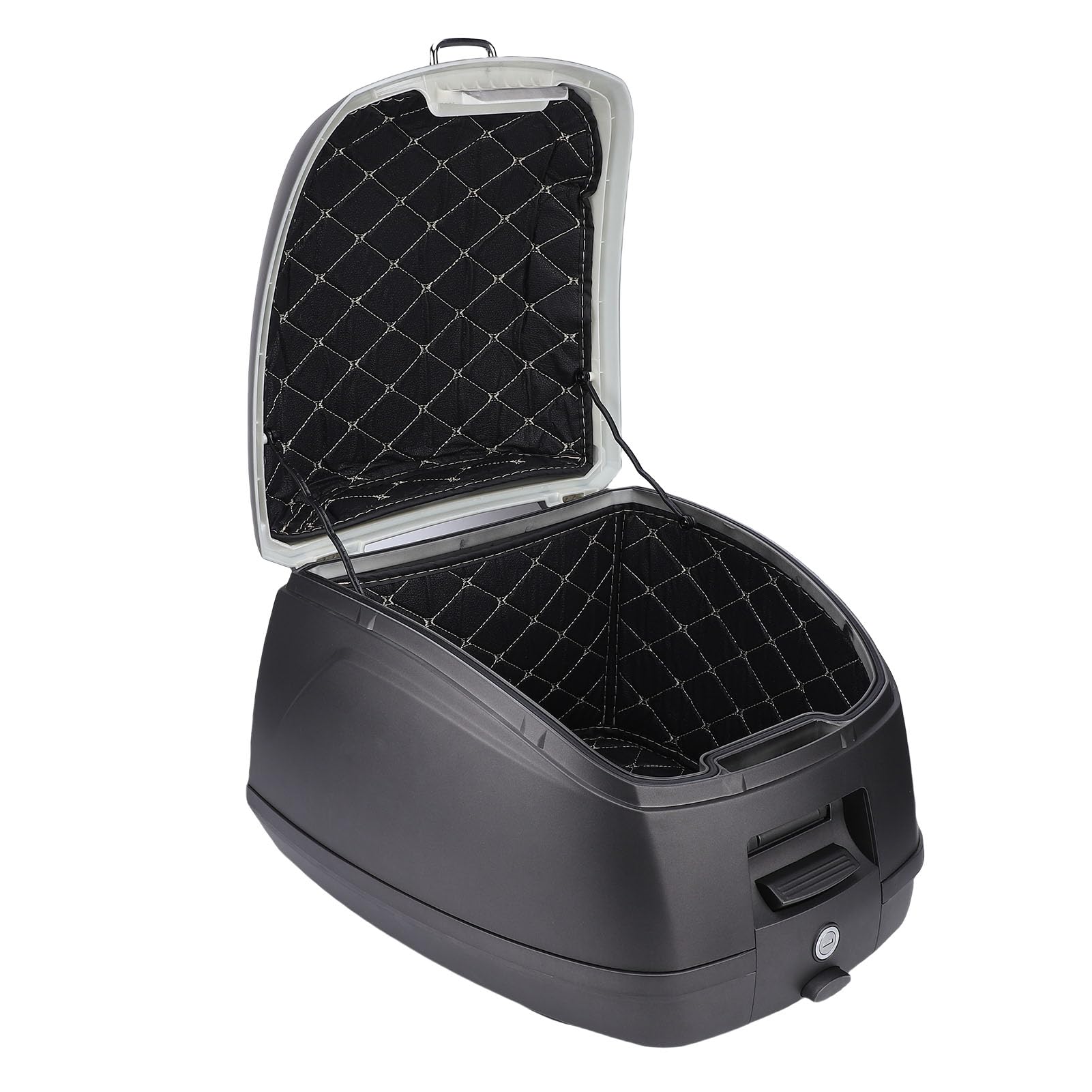 SIXRUN Baúl para Motocicleta de 32 litros, Caja de Almacenamiento de Metal ABS Impermeable con Cerradura Antirrobo para Motocicletas y Scooters (Grey)