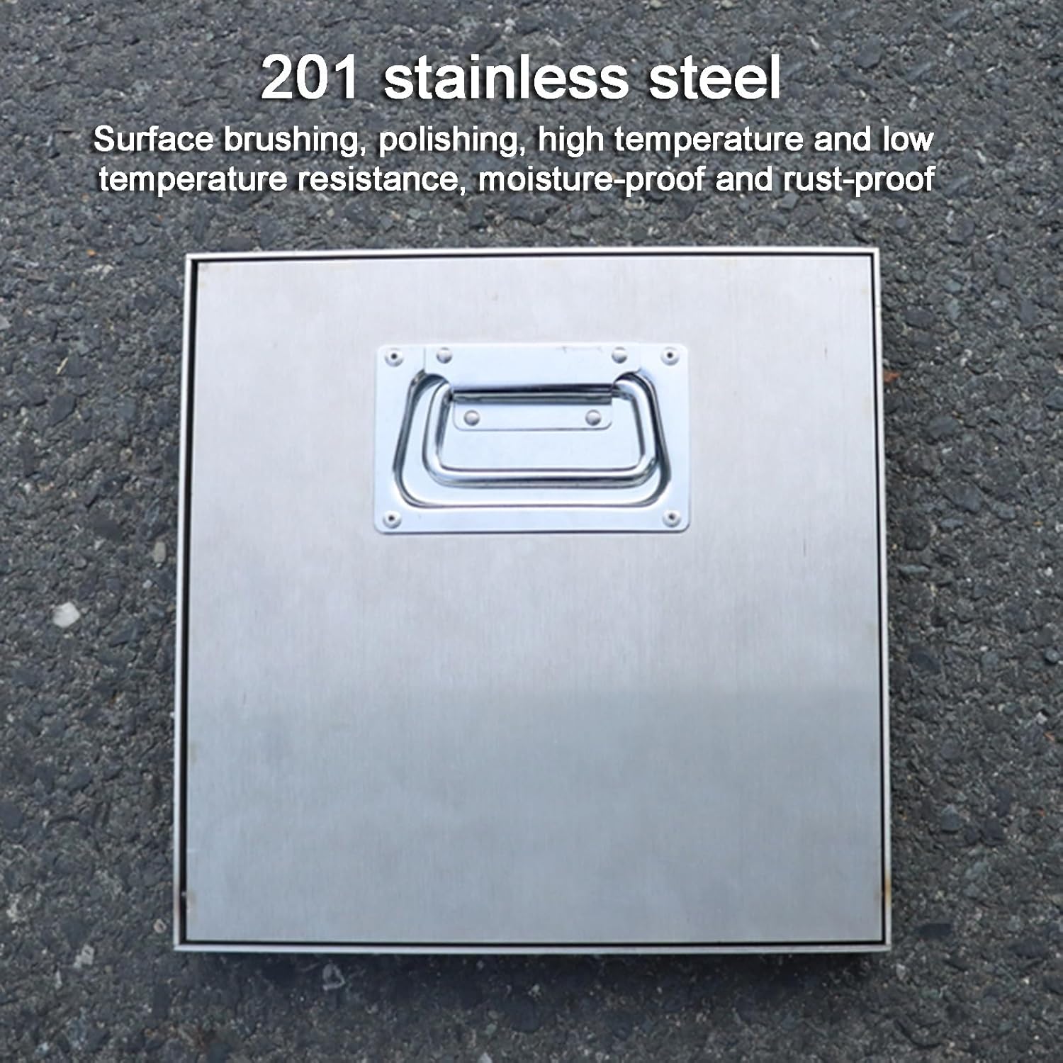 Heavy-Duty Stainless Steel Septic Tank Cover 60cm/24in Manhole Lid with Handle for Garden, Driveway & Sidewalk - Durable Access Plate for Long-Lasting Use