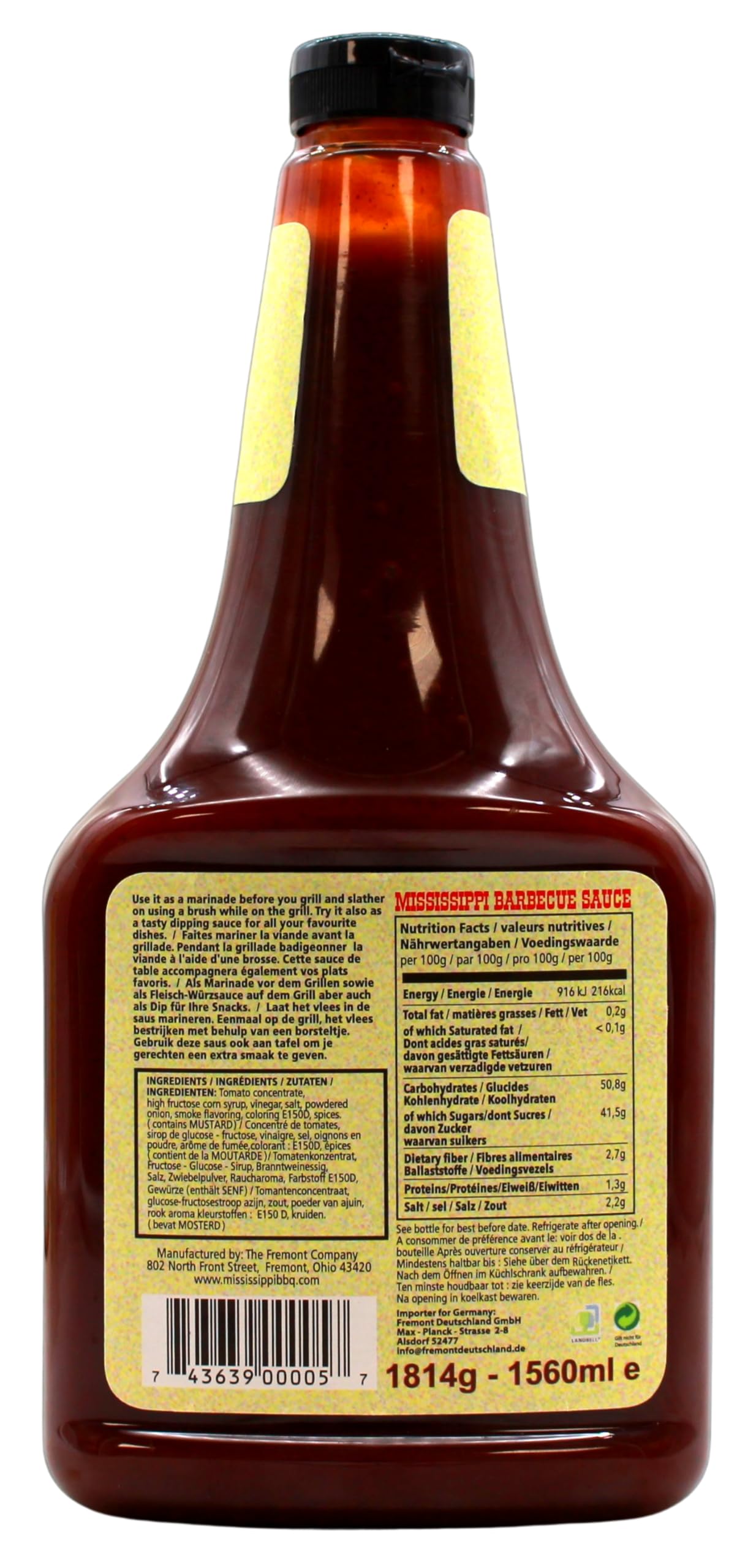 Mississippi Barbecue Sauce Original, 6er Pack (6 x 1814g)