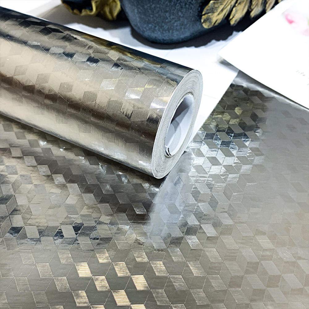 Oil Proof Sticker Self Adhesive Wallpaper Silver foil60X500cm Peel and Stick Waterproof for Kitchen Drawer Liners Shelf Liner Cupboard Backsplash
