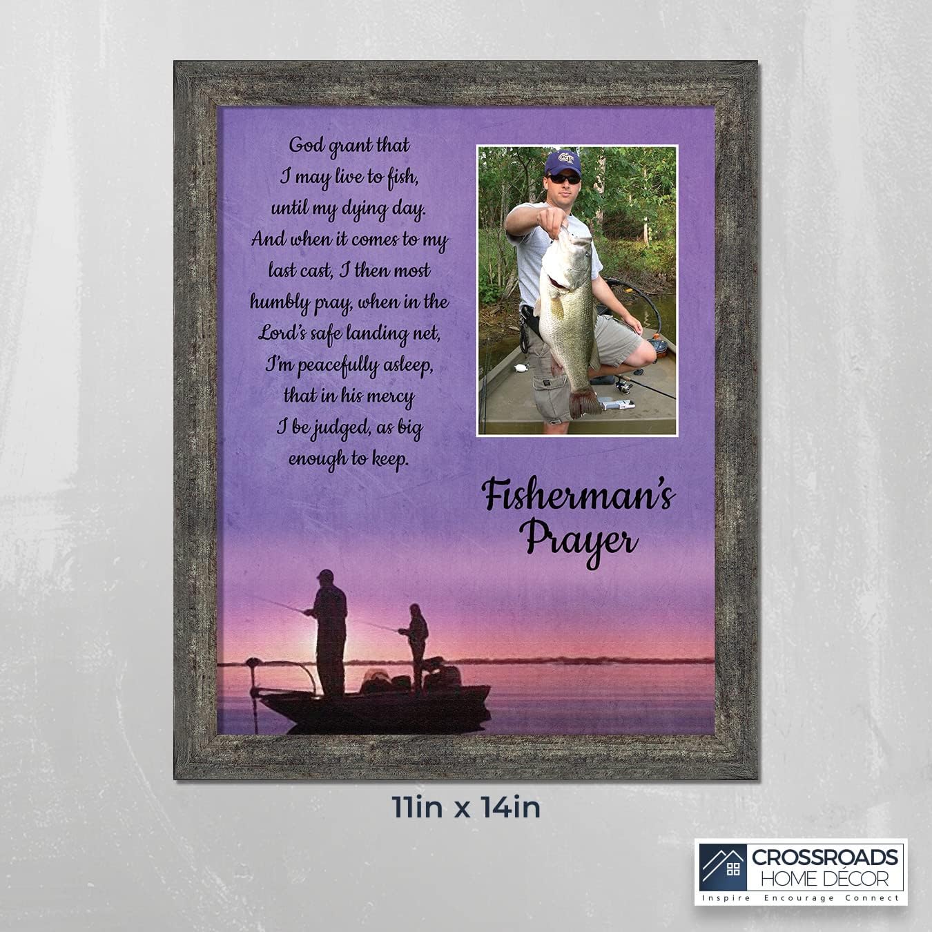 Fisherman’s Prayer, Fishermen's Gifts for the One You Love, Fishing Décor Picture Frame, 5011BW