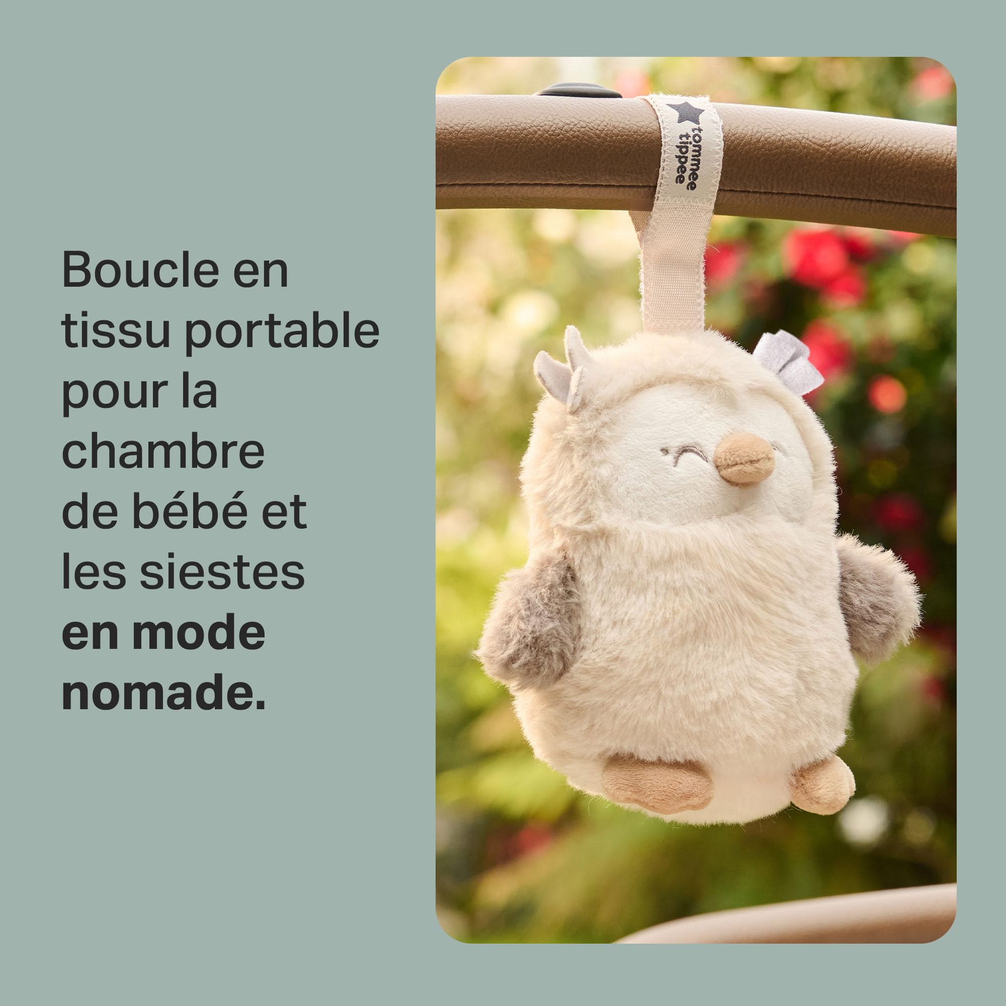Tommee Tippee Mini OllieChouette Aide au sommeil portable bruit blanc machine rechargeable USB 72h lavable