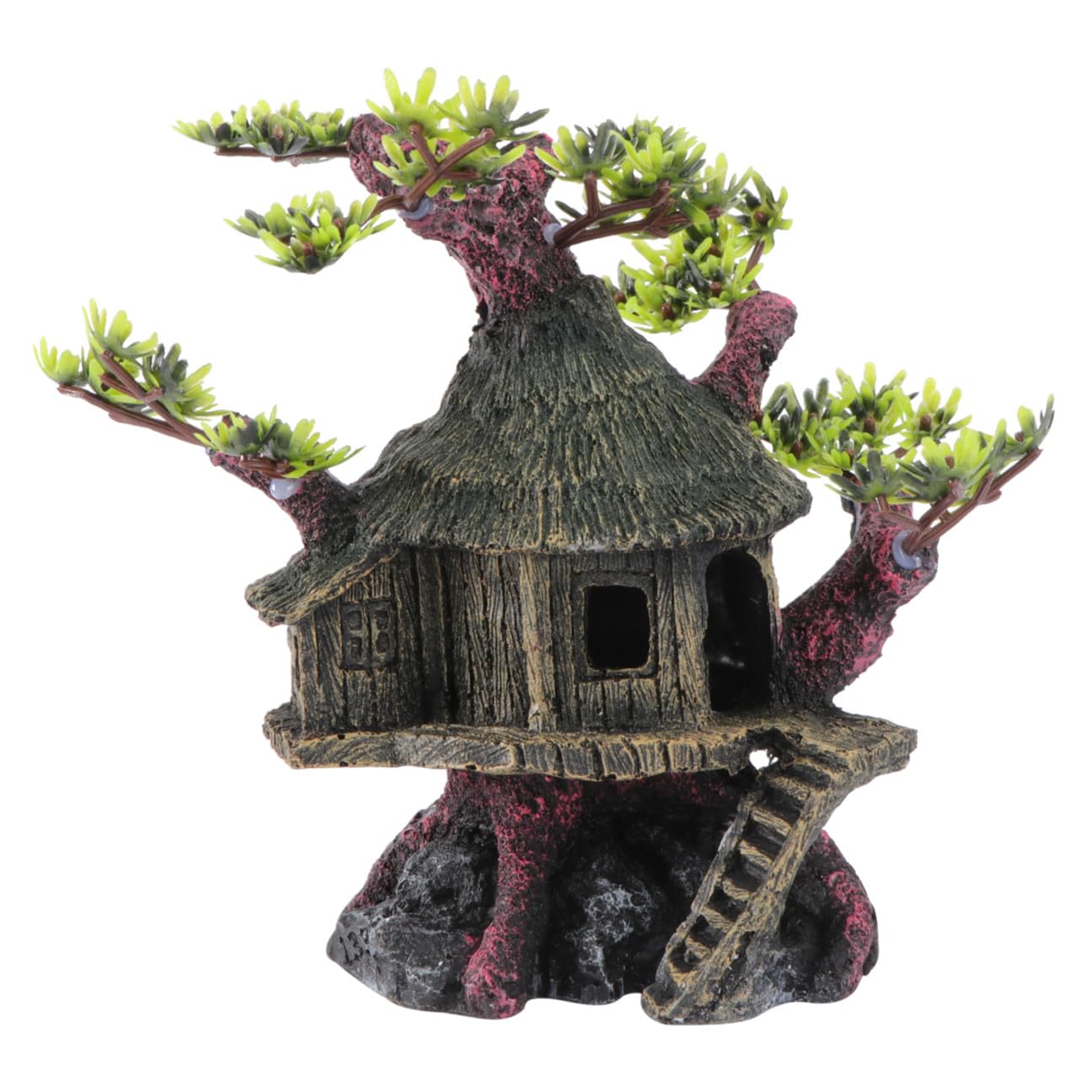 Housoutil Aquarien-Dekoration Aus Kunstharz Aquarium-Ornament Aquariumhaus-Ornament Für Süß Und Meerwasser Dekoration Für Fischbecken Und Wohnmöbel