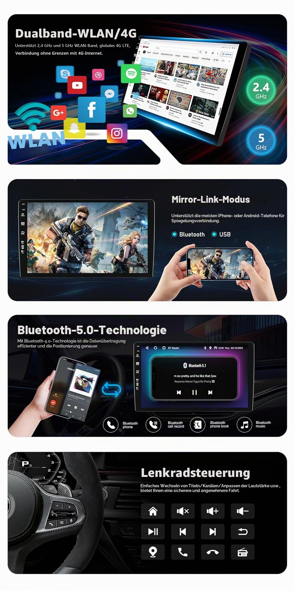 Android 15 IPS Autoradio Passt für Mitsubishi ASX (2010-2019) - Eingebautes CarPlay Android Auto - KOSTENLOS Rückfahrkamera - 2G+32G - 10.1 Zoll 2 Din - DSP DAB Lenkradsteuerung 4G Fast-Boot
