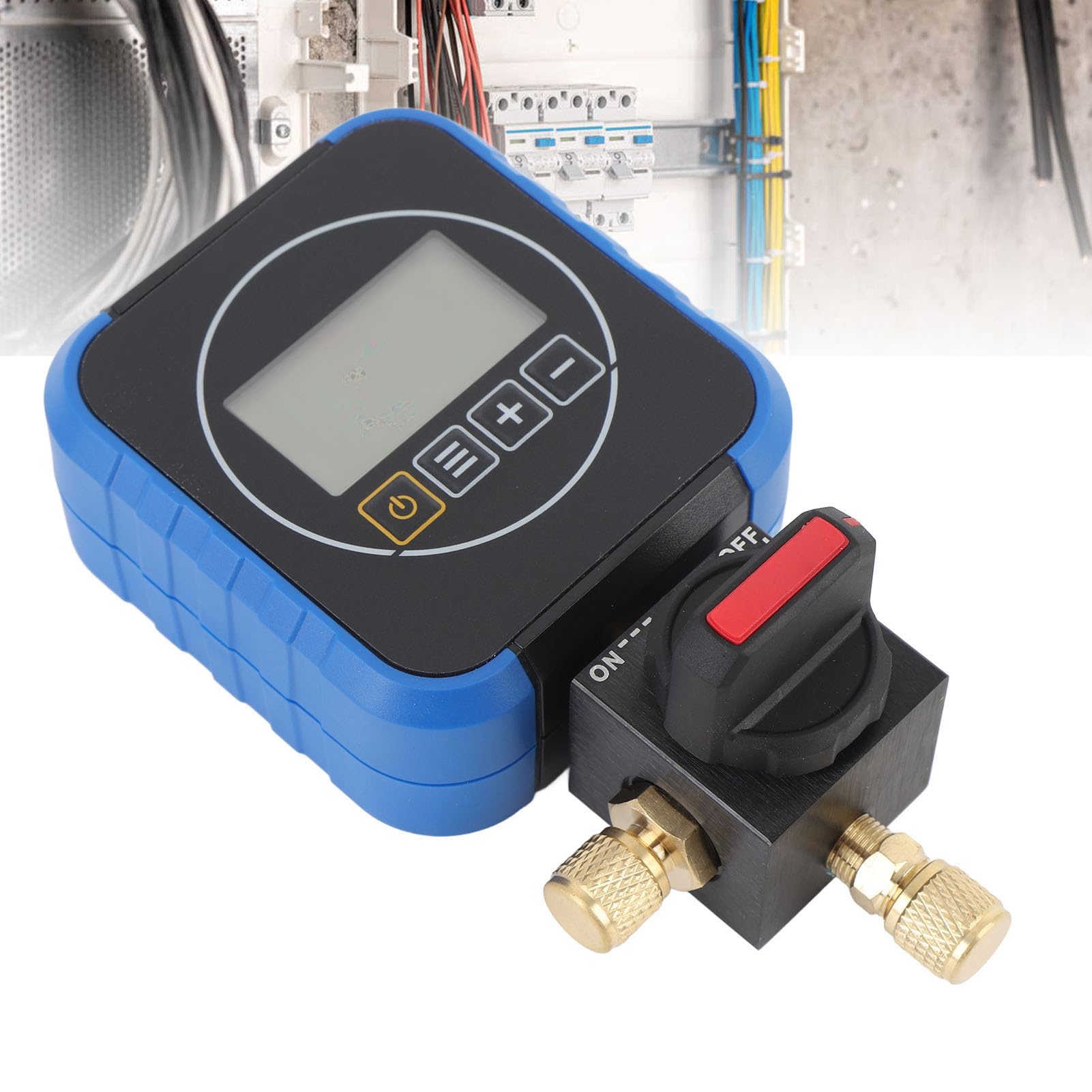 FTVOGUE Kühlmittel-Manometer, Digitalanzeige, 0–50 Bar, Hochgenaues HVAC-Druckmessgerät mit Schlauch-Set für Kältemittel R134A, R410A, R22